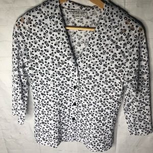 Andria Lieu 2 piece black and white tank/button up blouse set Petite Small PS